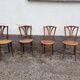 Series of 4 wooden chairs and cannage
