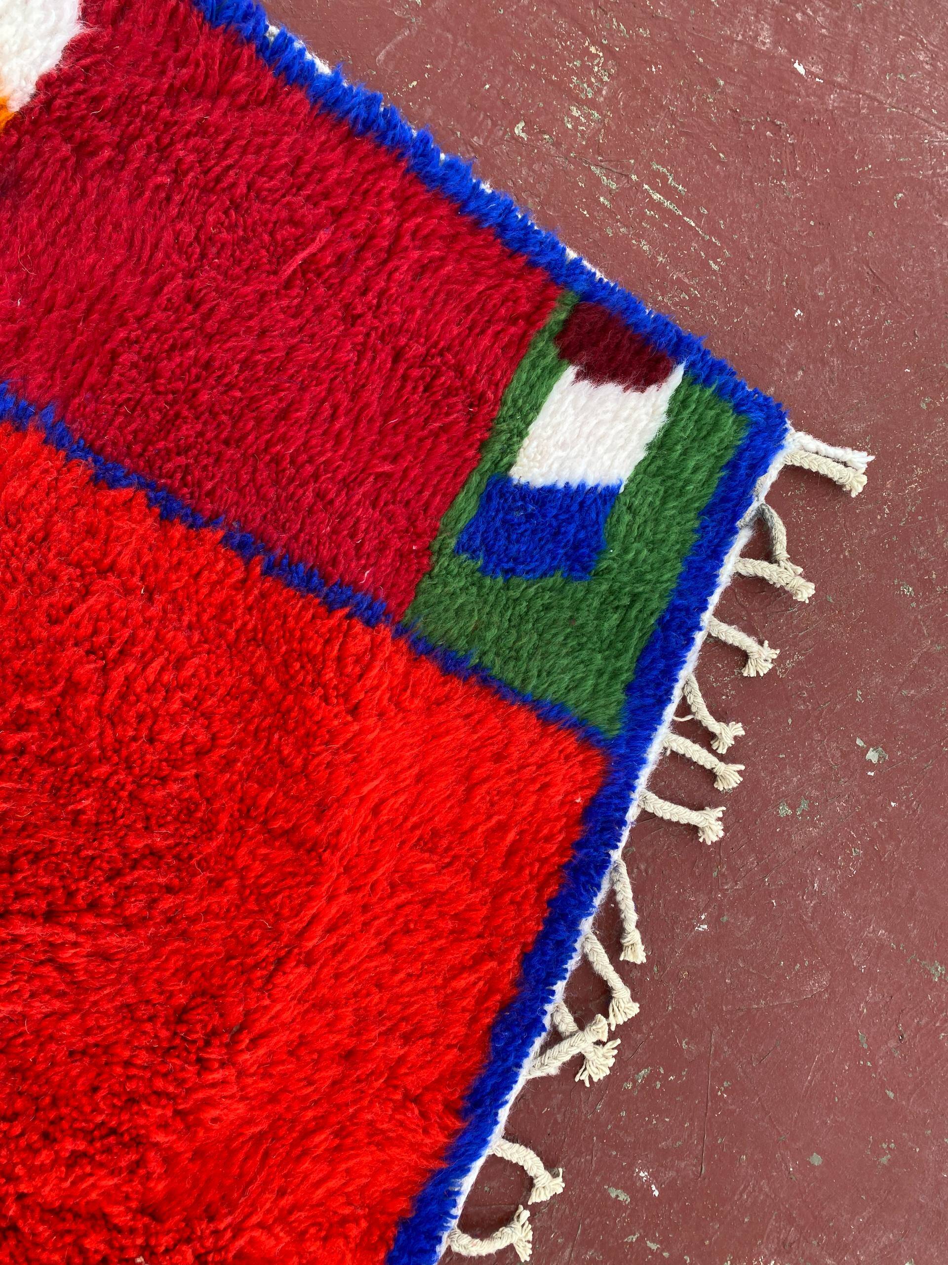 Contemporary Beni Ouarain Rug 300x200 cm – Multicoloured Abstract Patterns