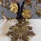 Bronze and polychrome glass lamp, 20th century
