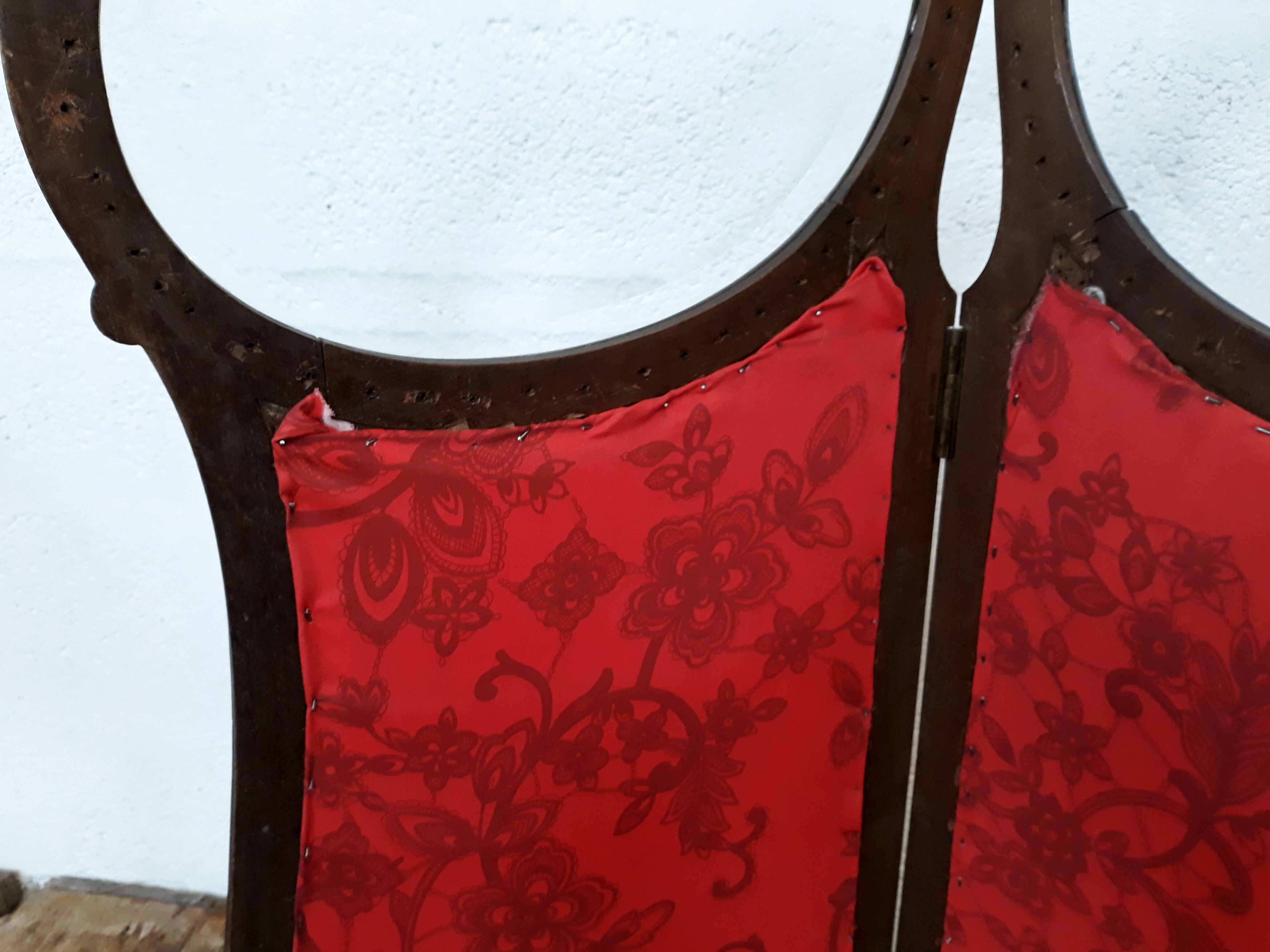 Screen carved wood glass beveled