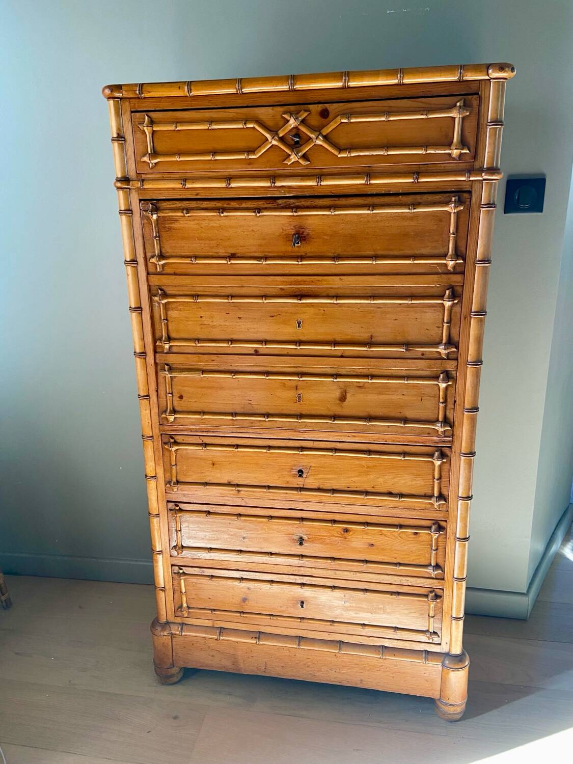 Console secrétaire à abattant Andraux & Blanc 50s