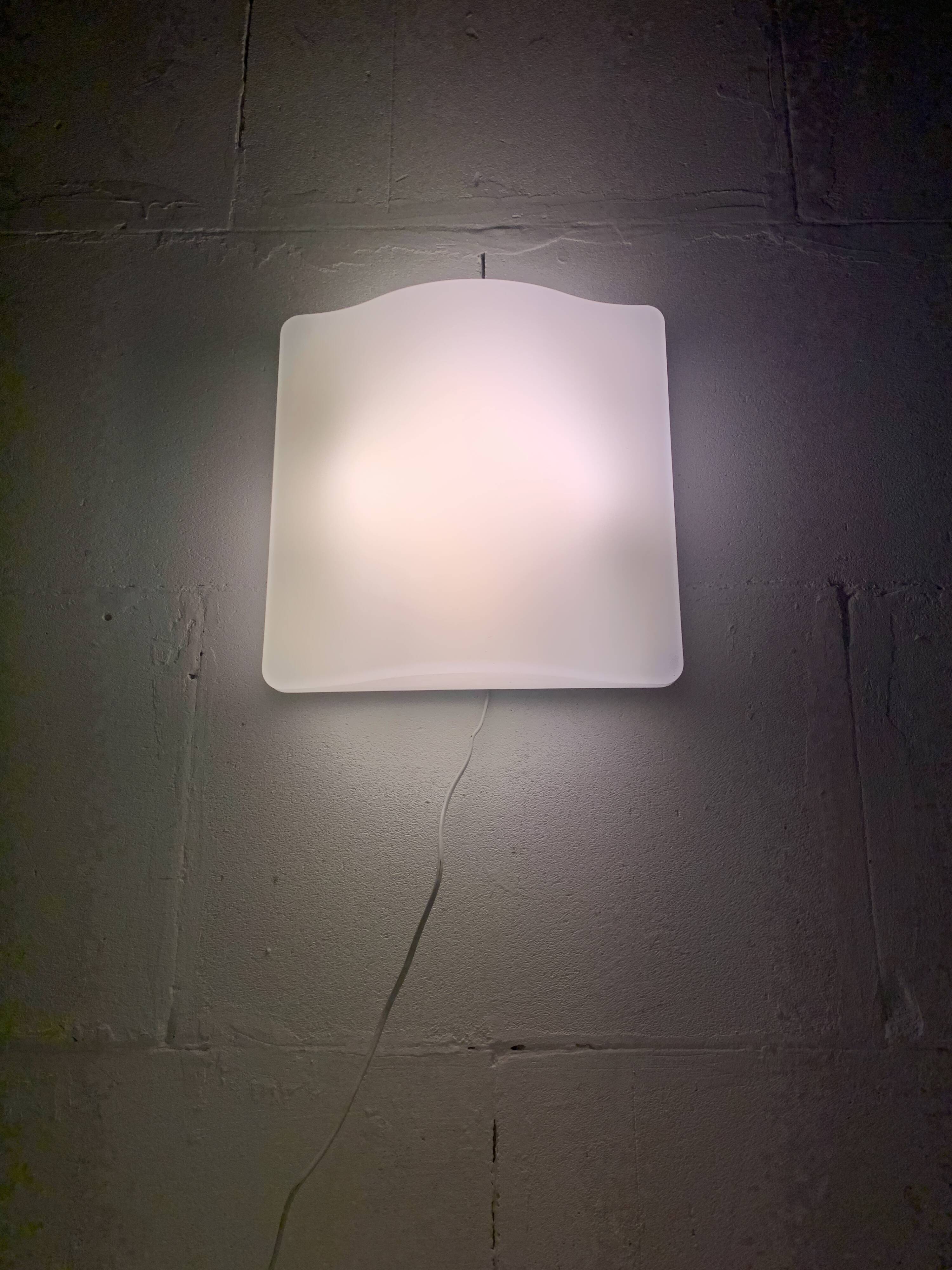 Set of 4 midcentury space age wavy wall lamp by Guzzini,model 5359