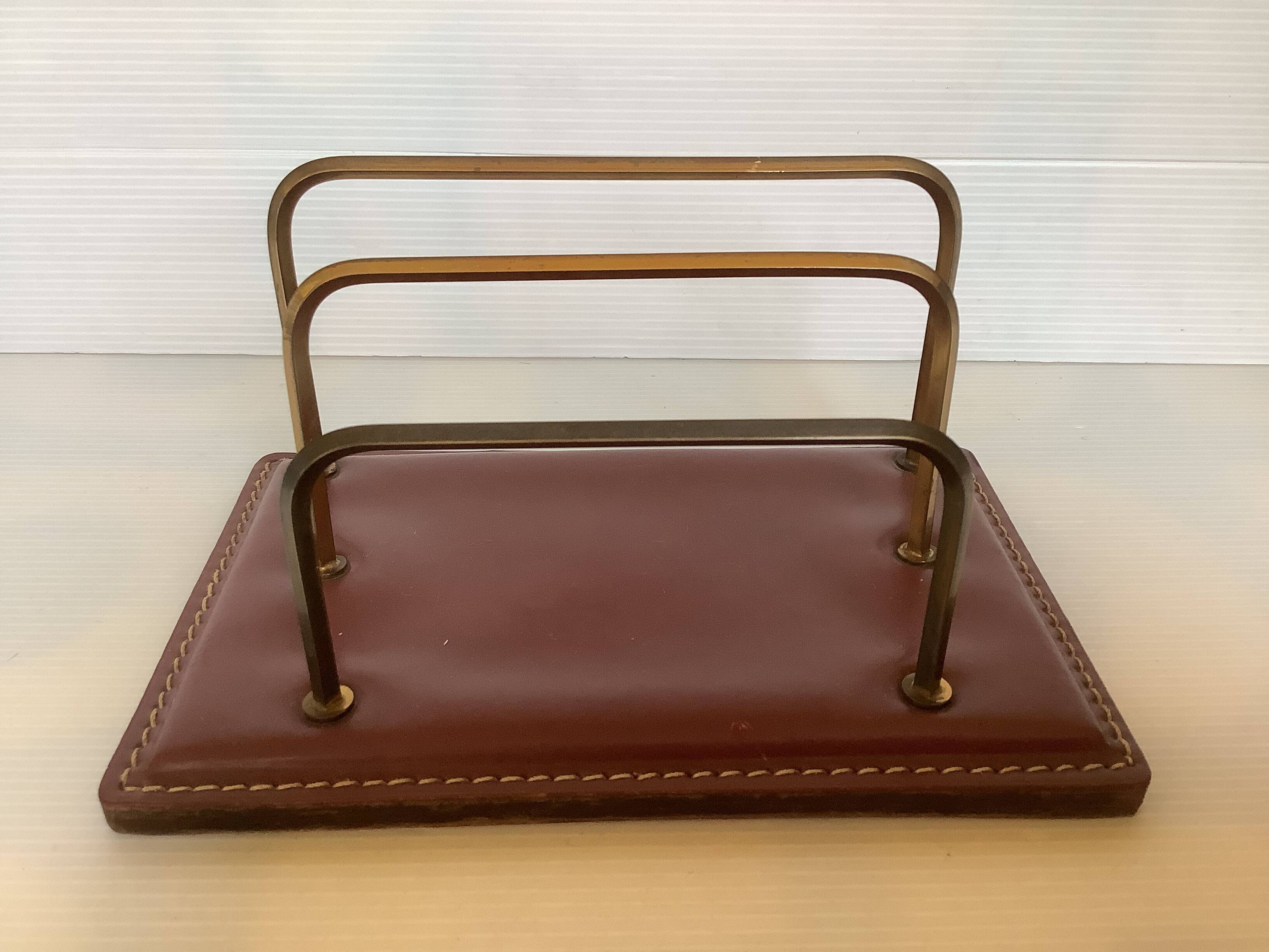 Leather mail holder
