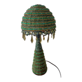 Jellyfish style lamp foot and lampshade in pink pearls tassels