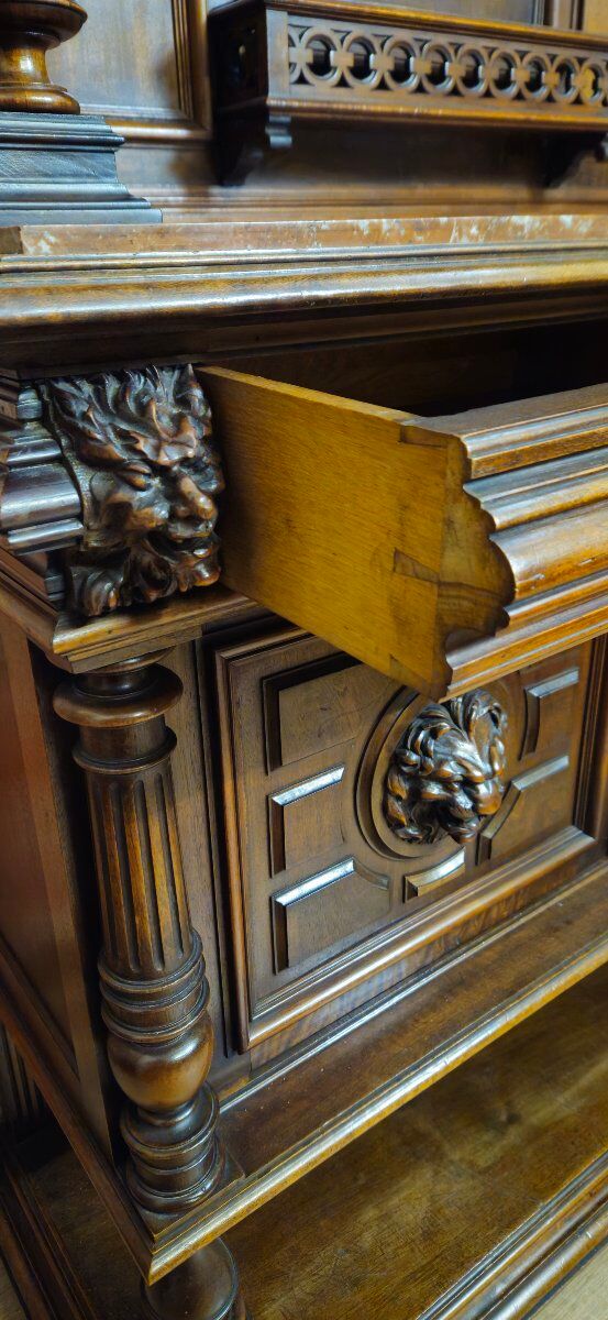 Antique walnut buffet sideboard – Renaissance / 19th century style