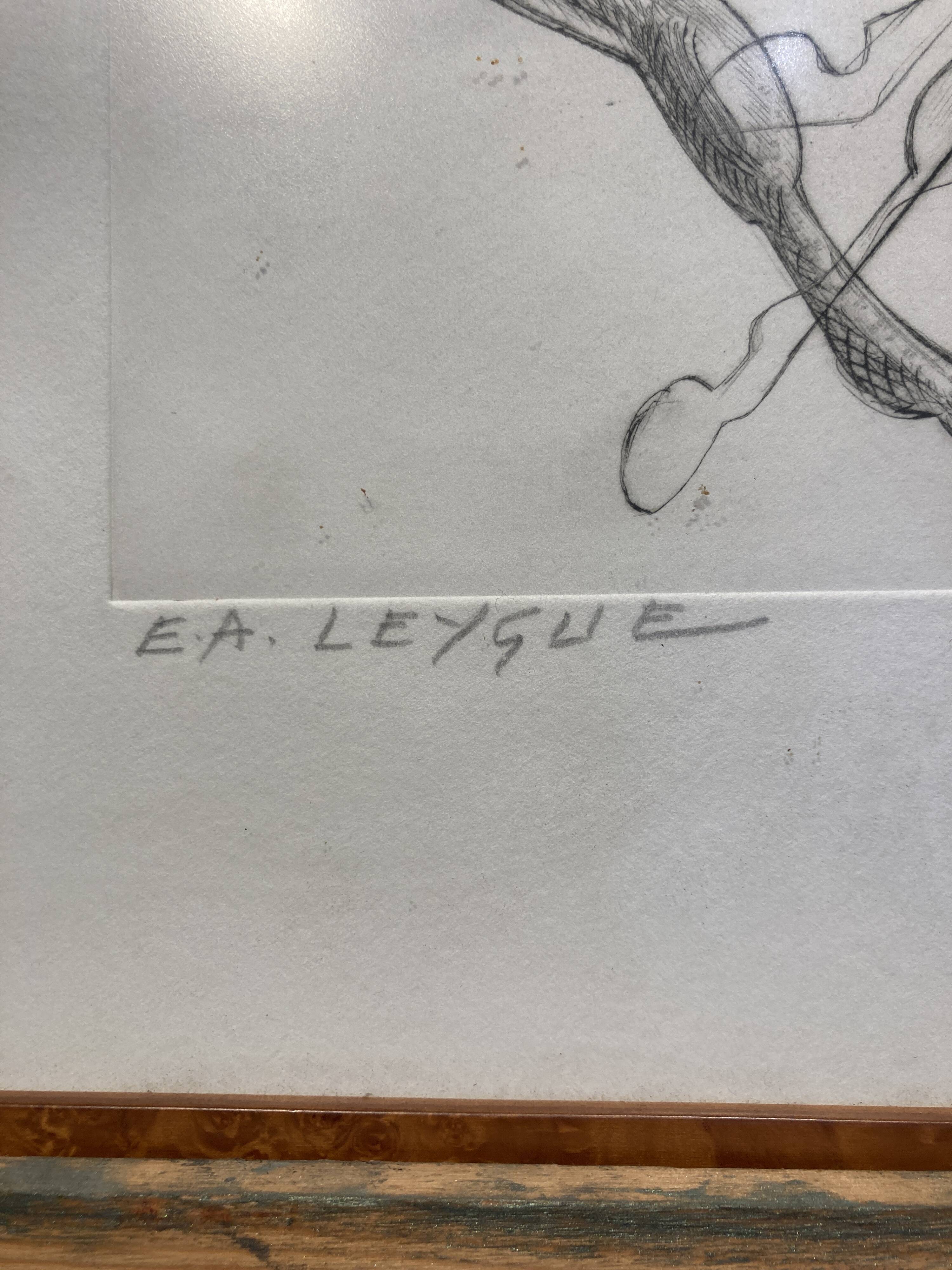 Framed horse drawing.