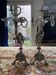 Putti candelabra 4 candles louis xvi style design pieces late 20th century. signed