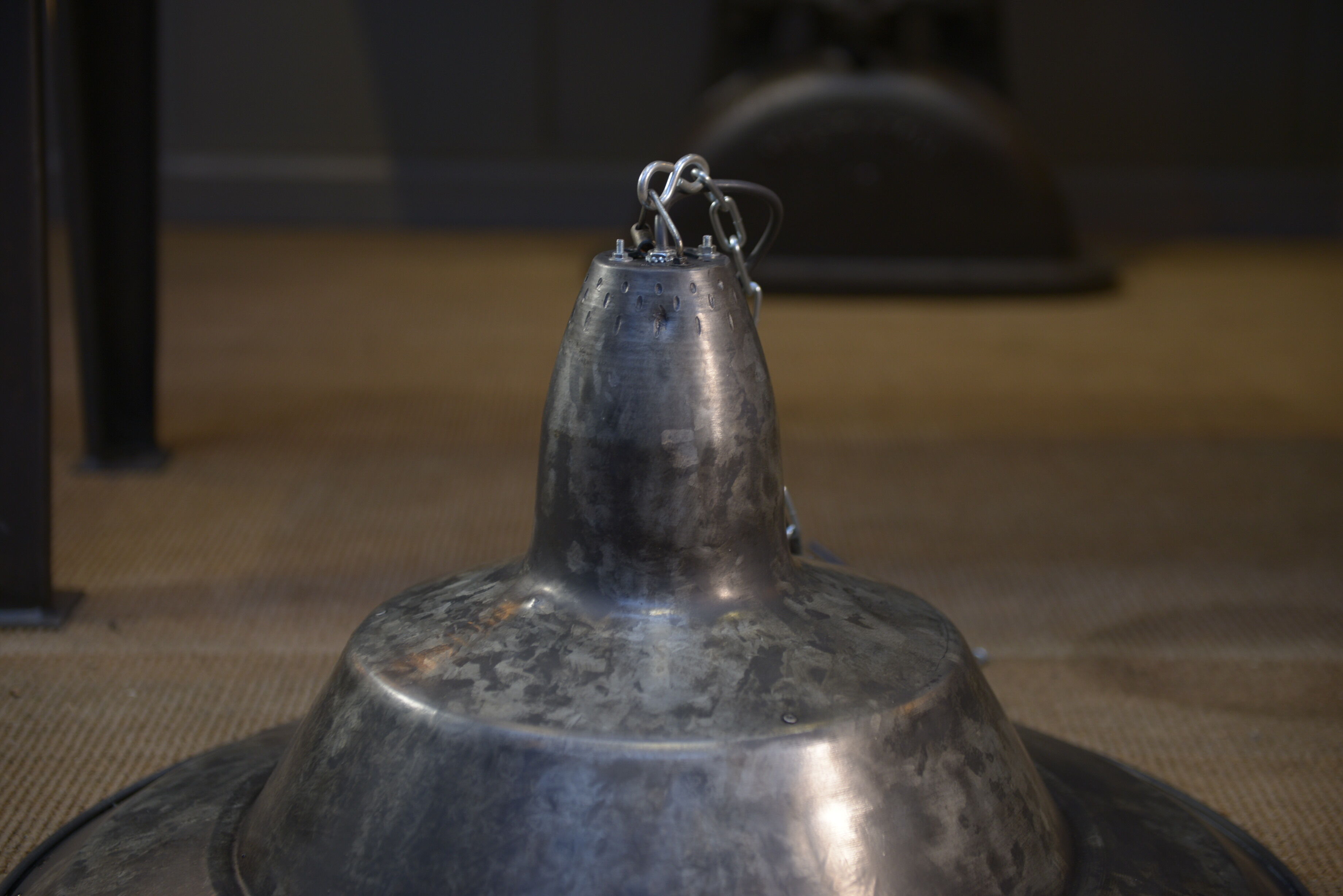 Pendant lamps in galvanized metal 1960