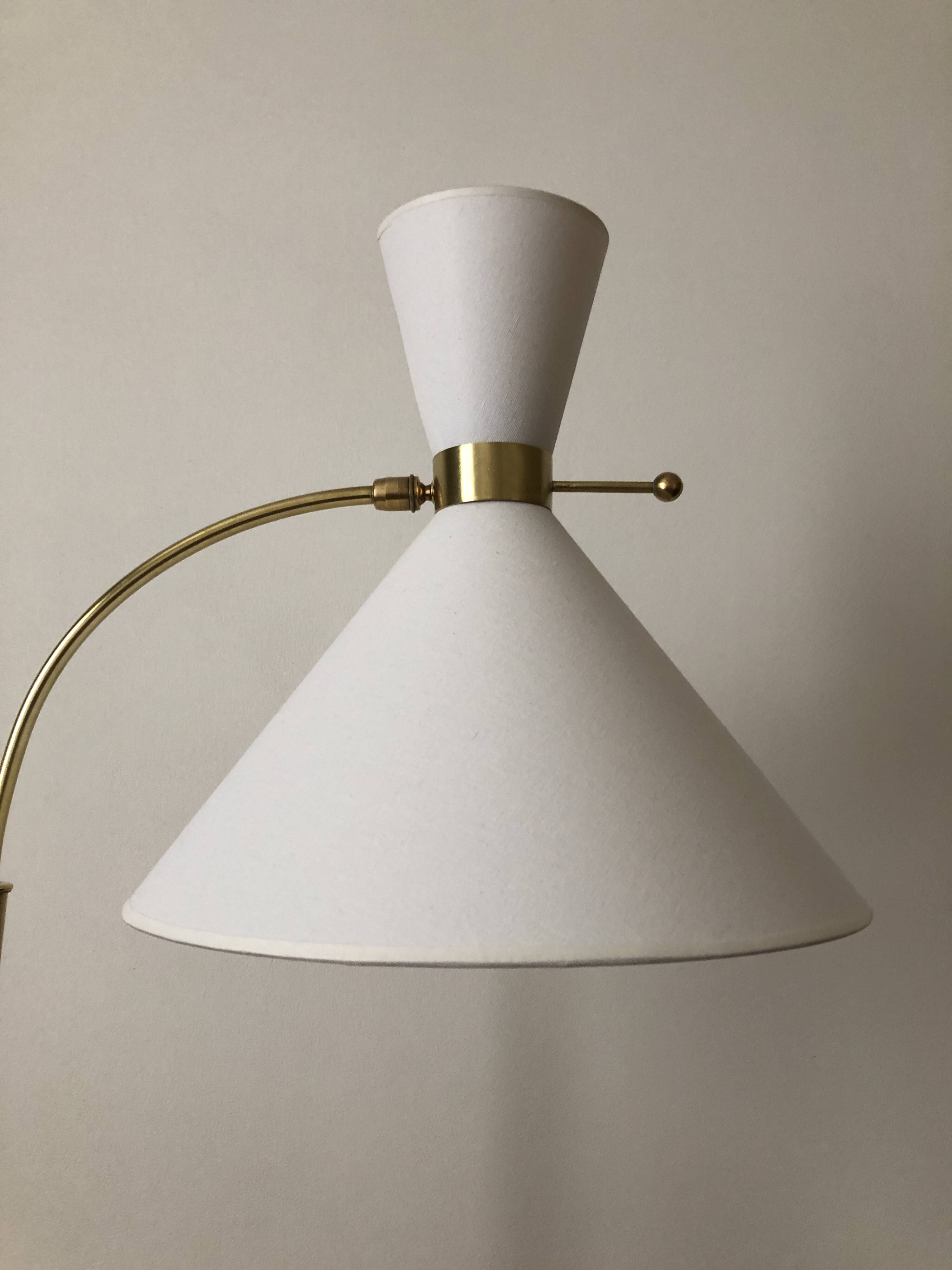 Diabolo floor lamp in brass 1955 - Ghelfi & Perrin edition