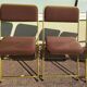 Lot de 4 chaise lafuma pliante damier marron doré
