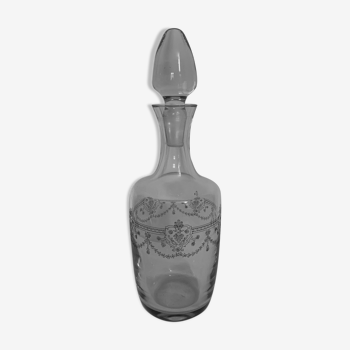 Engraved crystal carafe