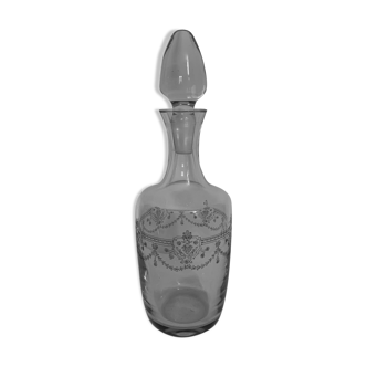 Engraved crystal carafe