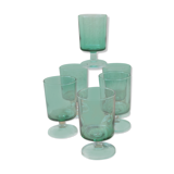 6 Luminarc green wine glasses