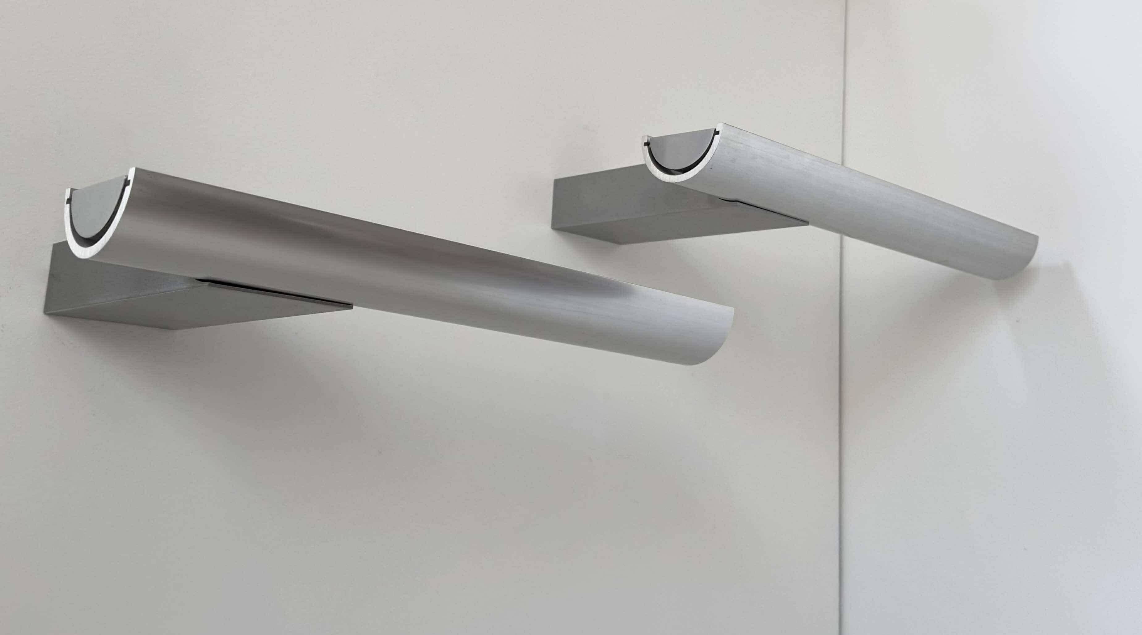 Pair of vintage Verre Lumière Studio 20658 wall lights, cast aluminum, France 1970