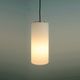 Glashuette Limburg pendant light white cylindrical glass shade and chrome 1970s - 2 available
