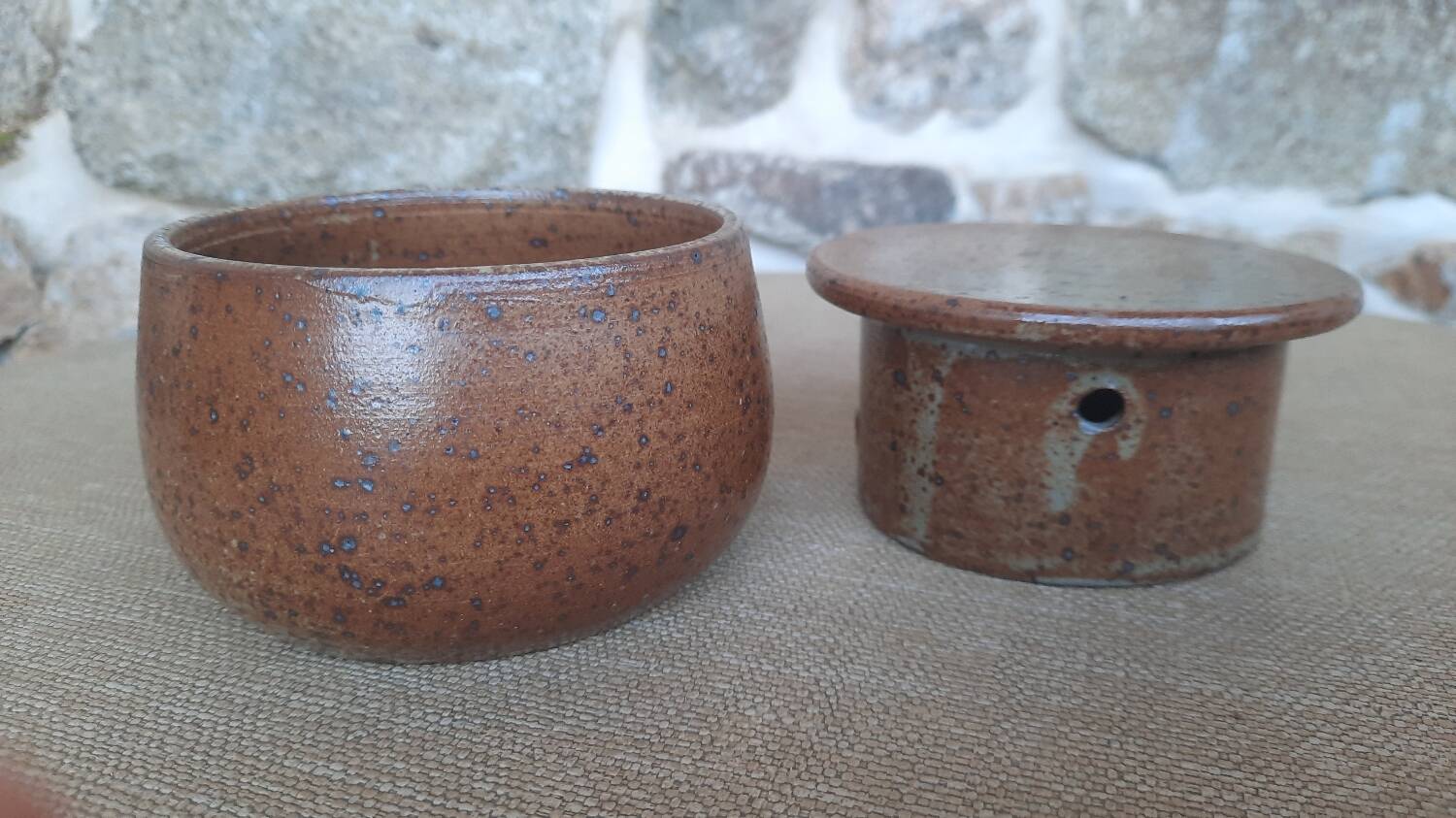 Stoneware butter dish