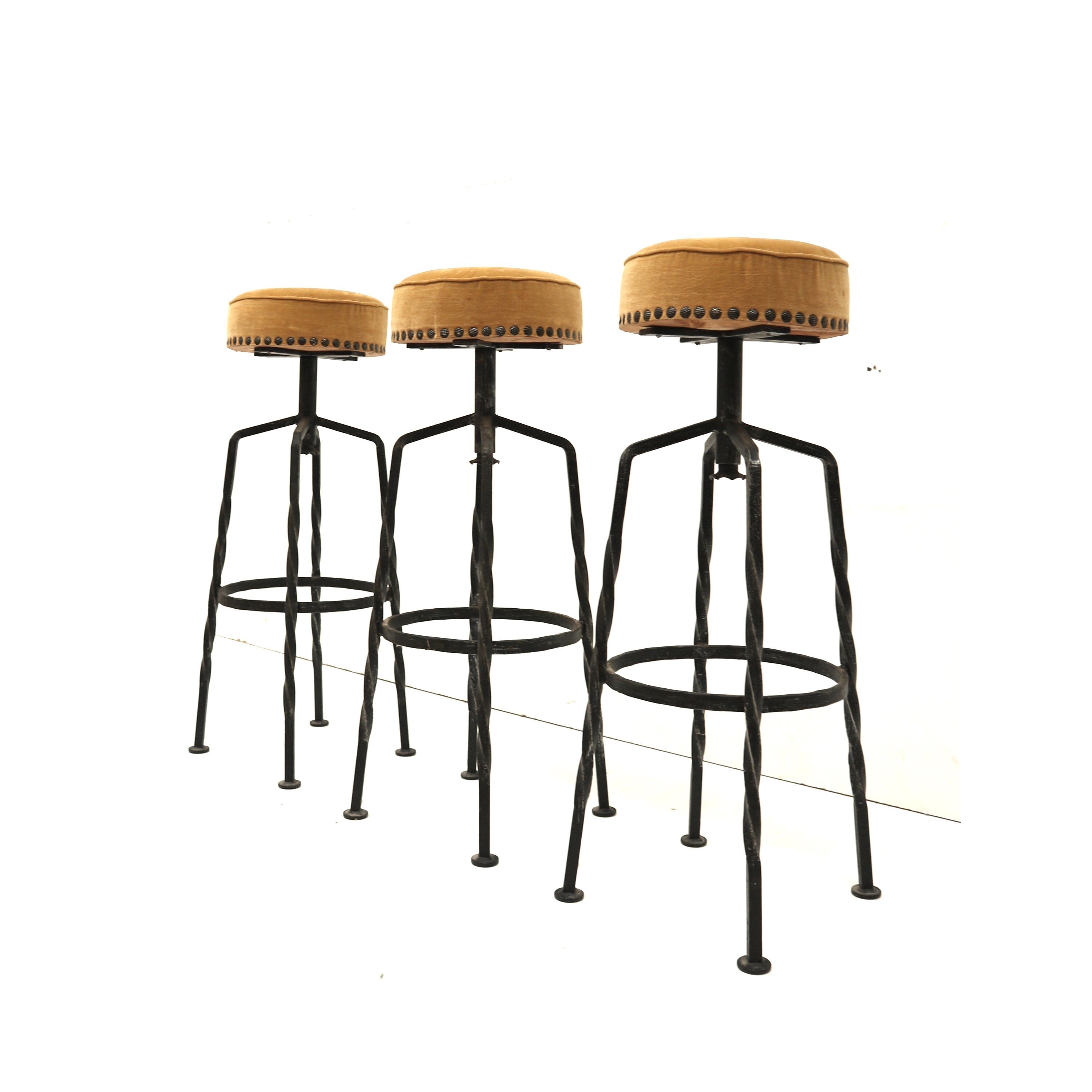 Set of six cast iron bar stools 1970s