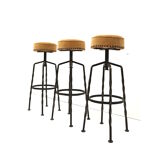 Set of six cast iron bar stools 1970s