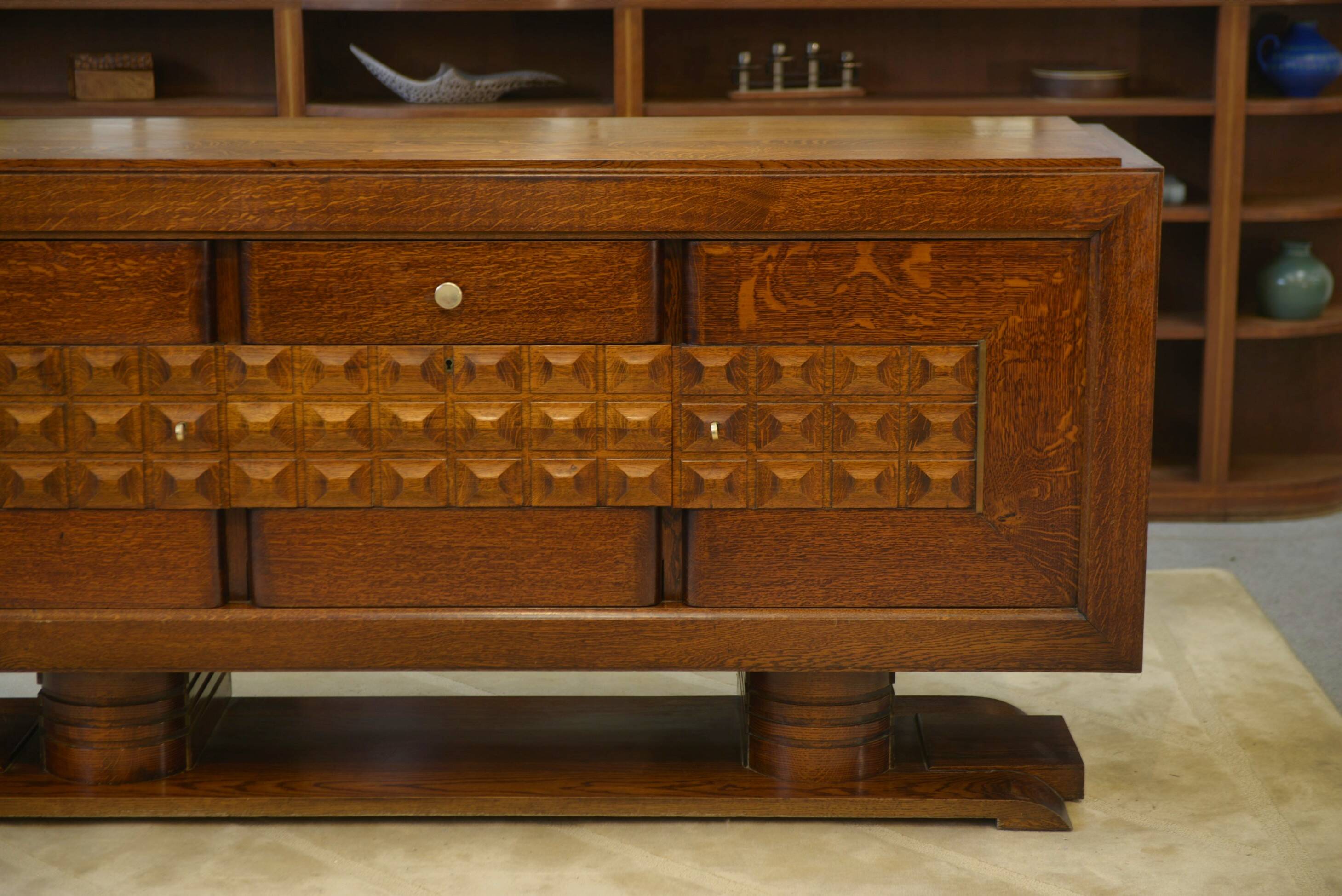 Brutalist sideboard attributed to Charles Dudouyt 1940s