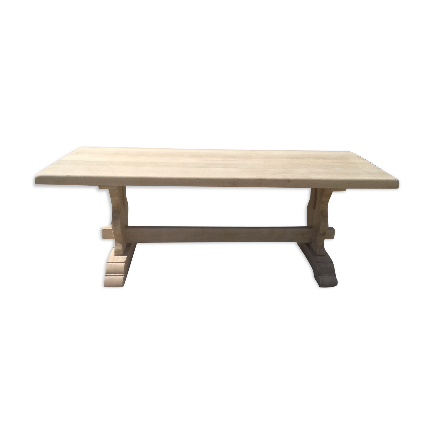 Solid oak monastery table raw wood.
