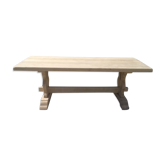 Solid oak monastery table raw wood.
