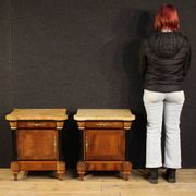 Pair of 20th-century Italian bedside tables with marble top