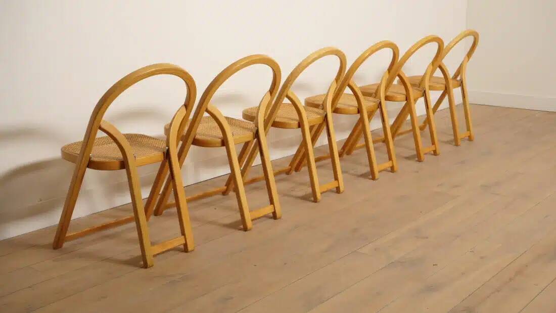 Set of 6 folding chairs | Arca | Gigi Sabadin for Crassevig