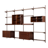 Kai Kristiansen rosewood wall unit with 2 lamps for FM Mobler, Denmark 1960s