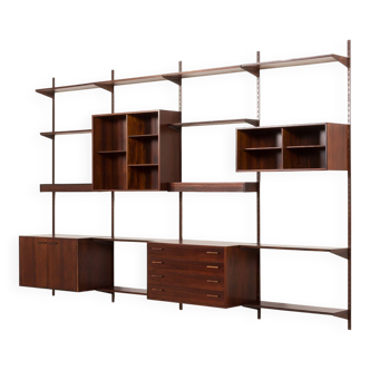 Kai Kristiansen rosewood wall unit with 2 lamps for FM Mobler, Denmark 1960s