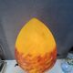 Contemporary mushroom lamp in amber-tinted yellow glass paste, height 58 cm