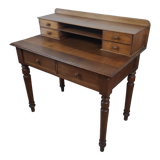 Wooden desk with turned feet