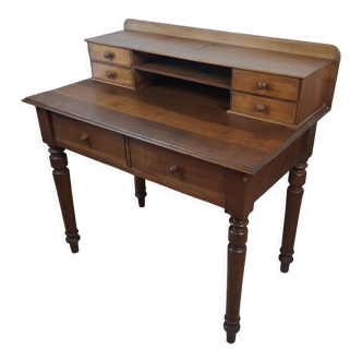 Wooden desk with turned feet