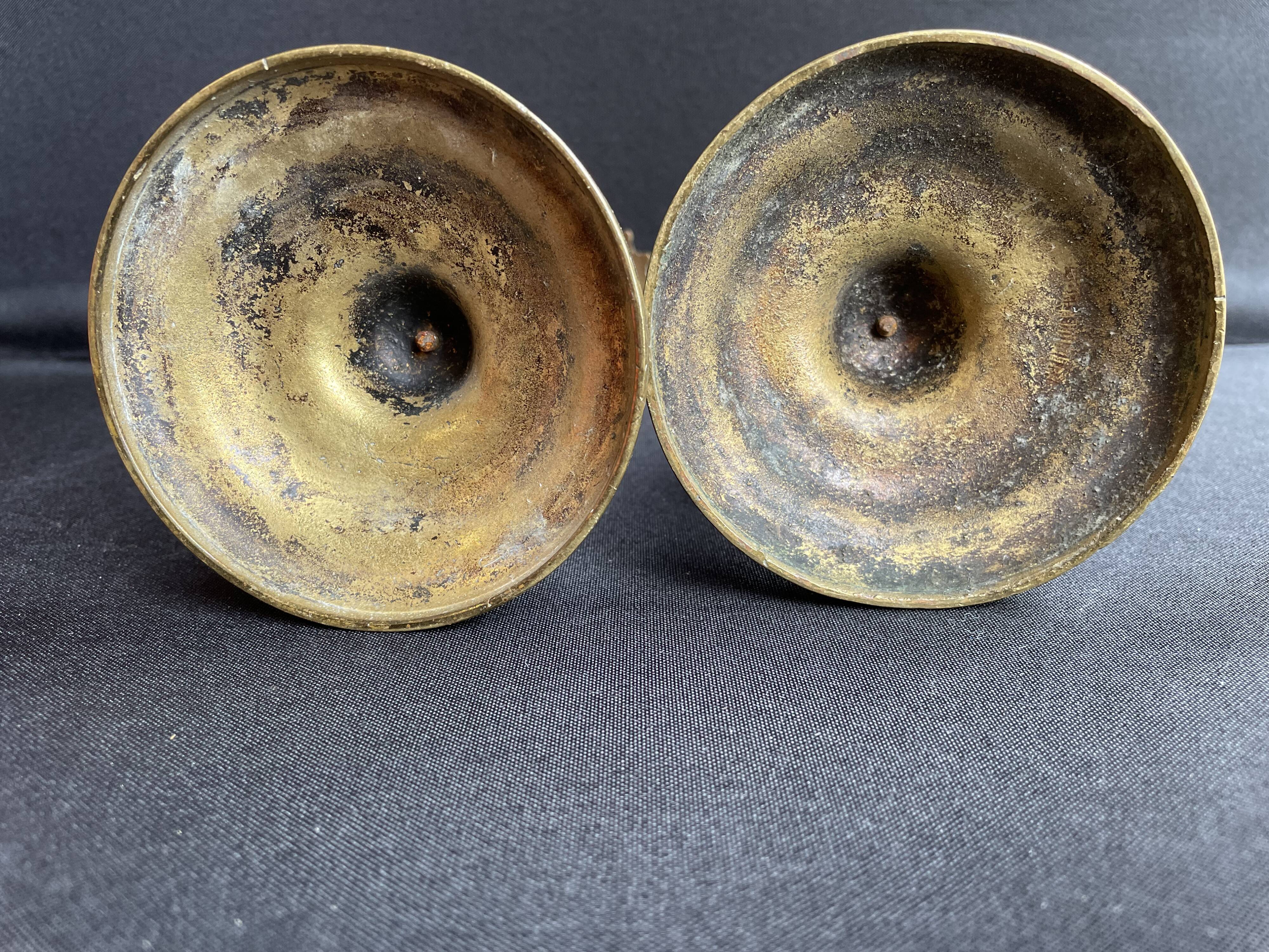 Candlesticks (2) - Louis XVI style - Gilded bronze