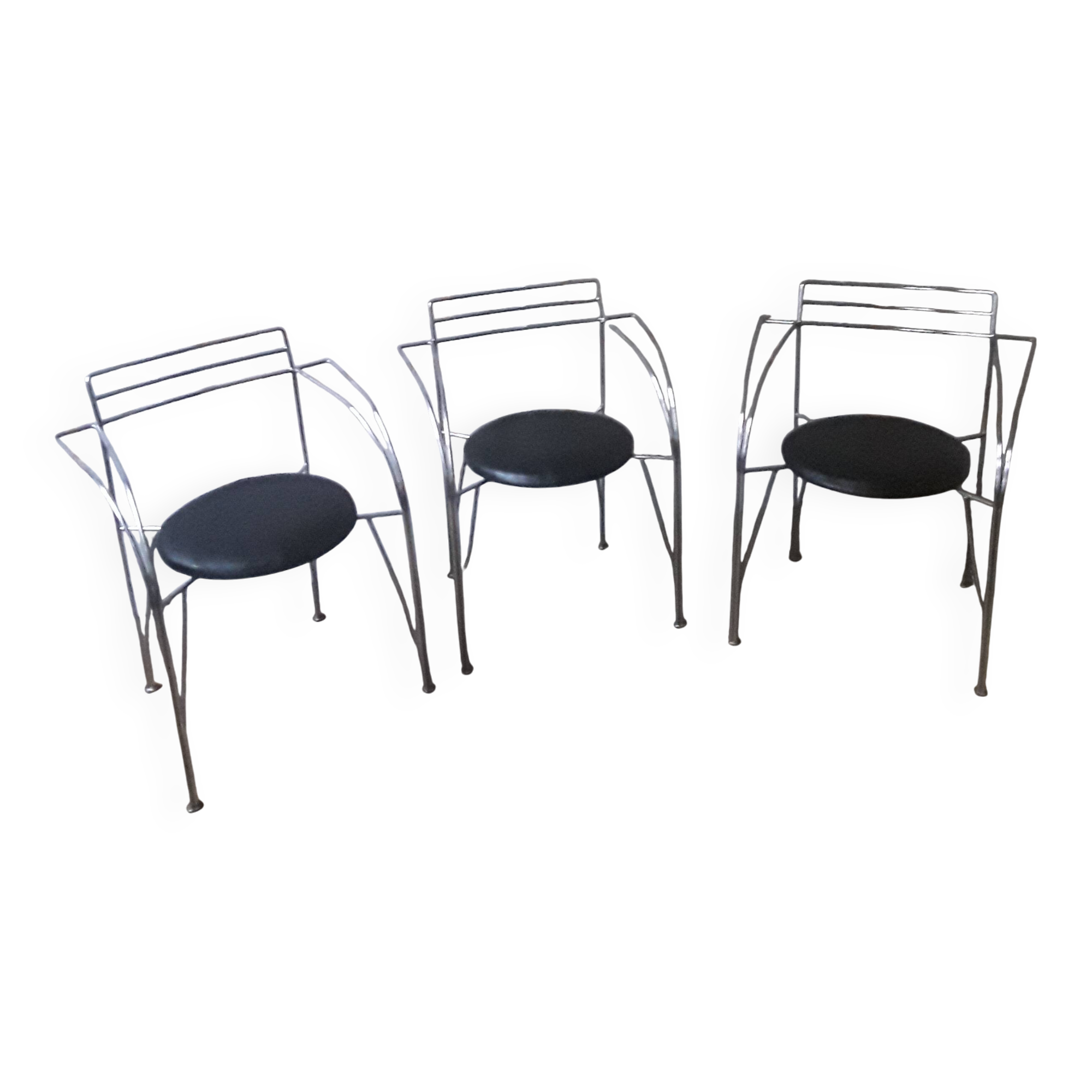 3 Silver Moon armchairs