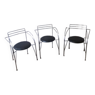 3 Silver Moon armchairs