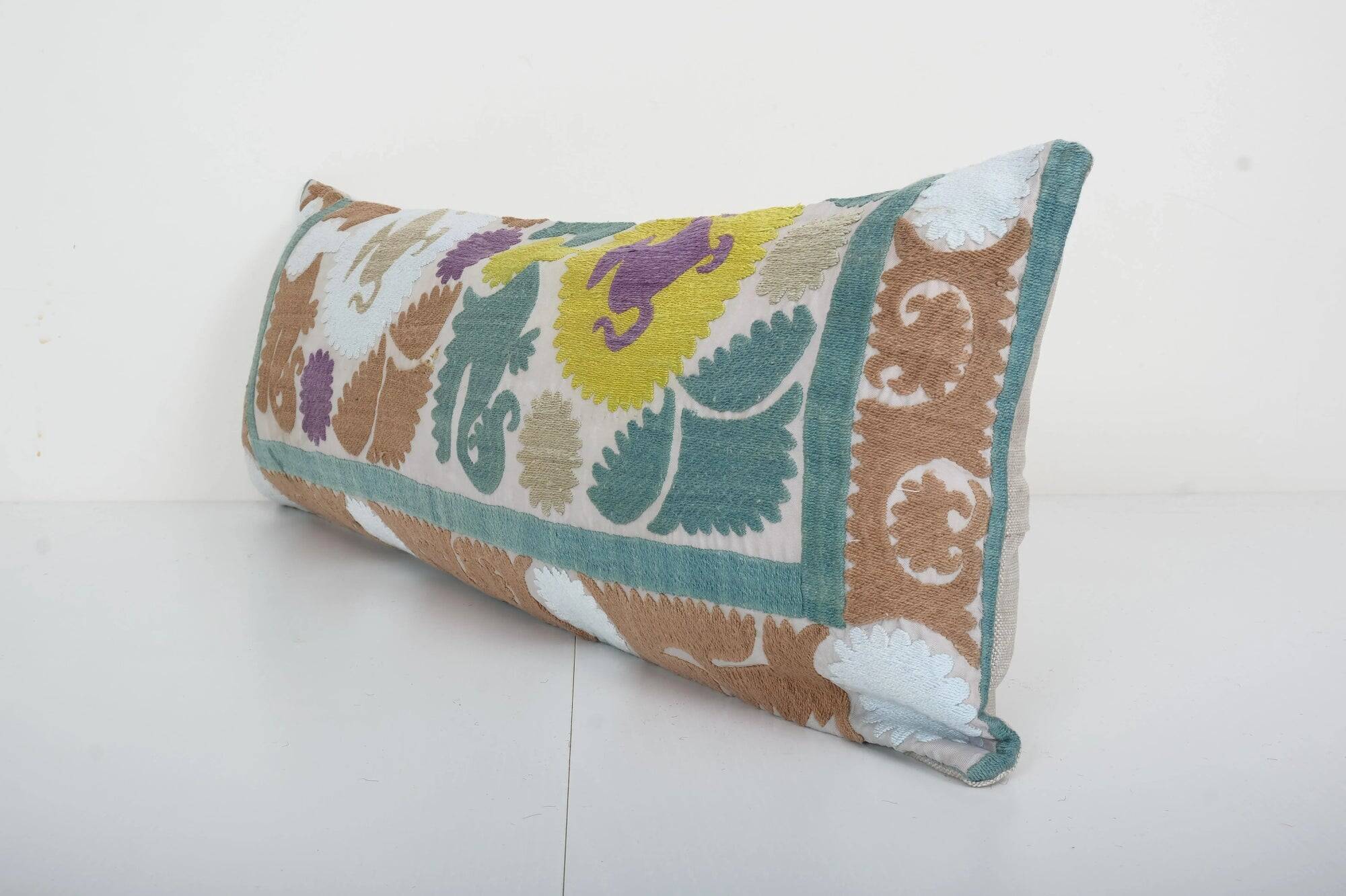 Vintage embroidered cushion cover 76x28 cm