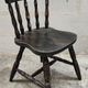 Series of 4 bistro western chairs solid wood black patina