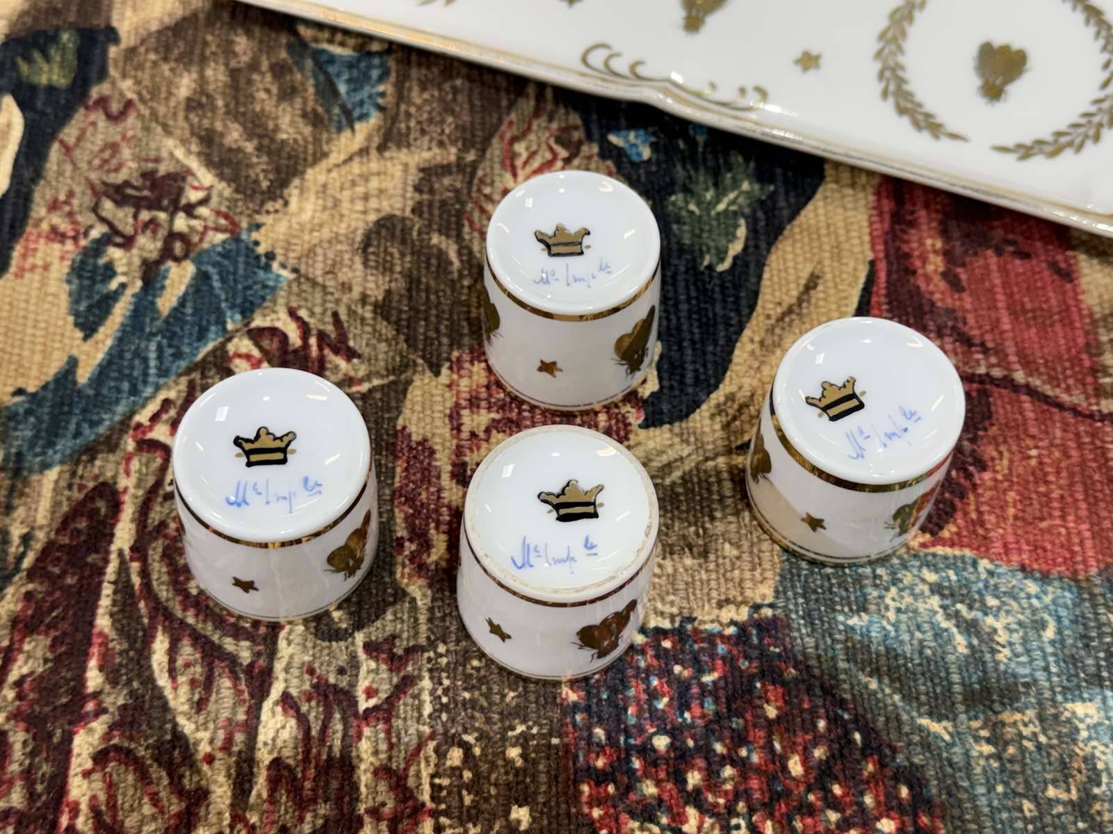 Empire style liqueur service, fly decoration