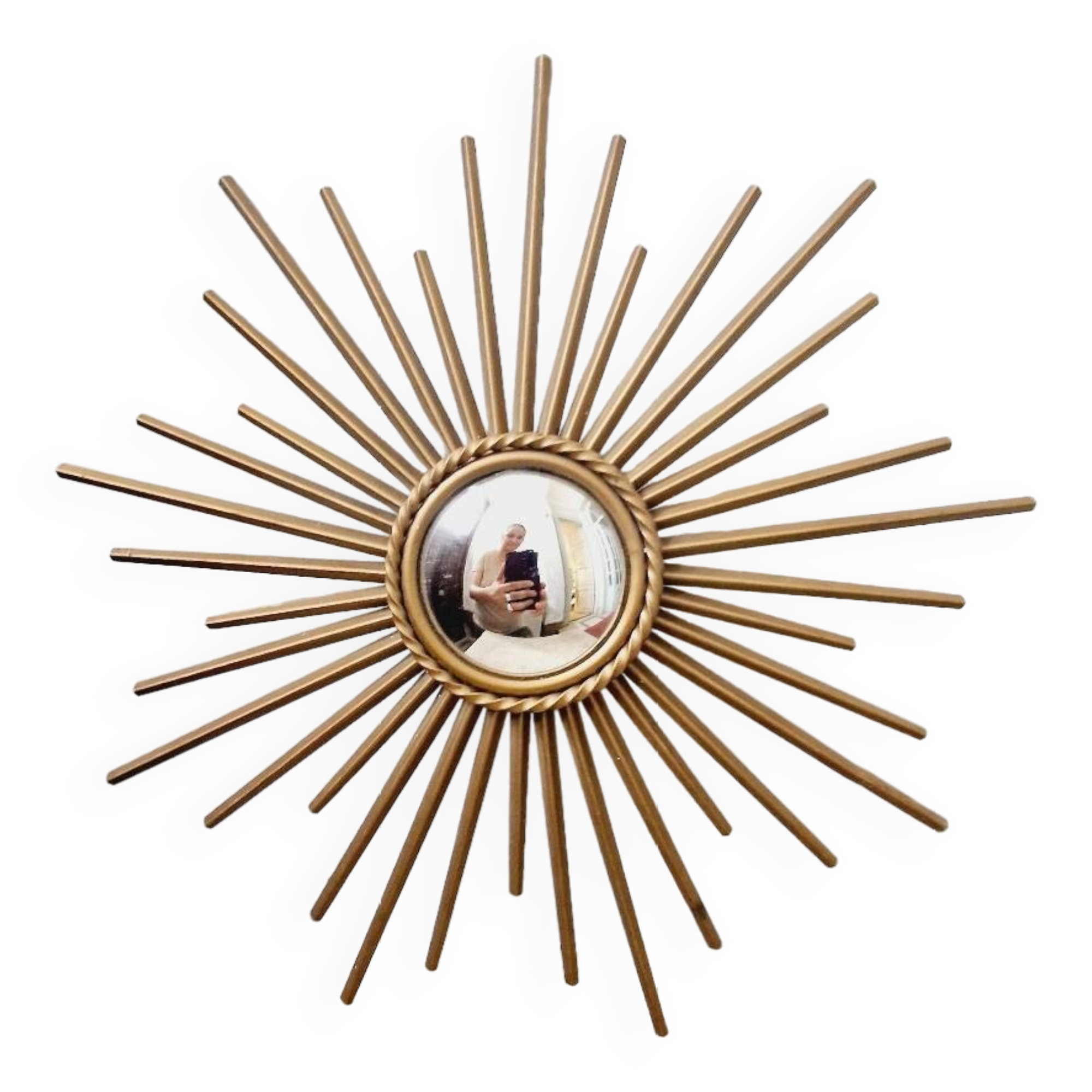 Vintage small and rare sun mirror chaty vallauris
