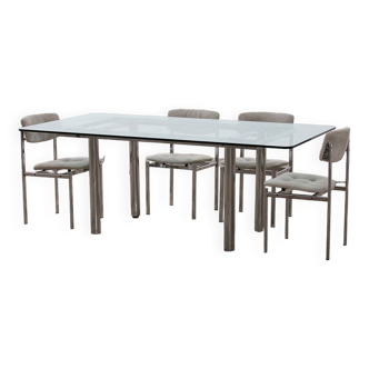 Table à manger rectangulaire avec chaises - 1960