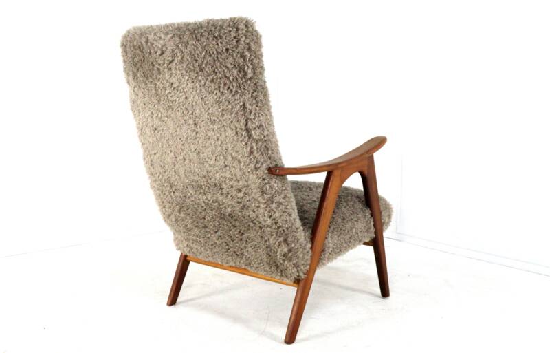 Mid century Armchair brown doodle - fully restored one of a kind piece