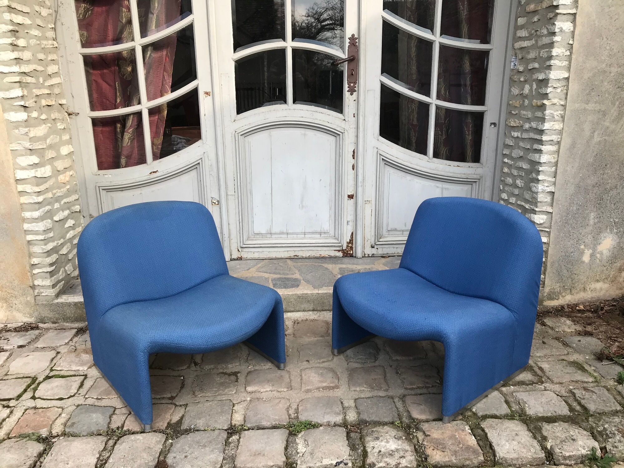 Pair of "Alki" armchairs by Giancarlo Piretti, Castelli edition, distributed by Artifot, circa 1970