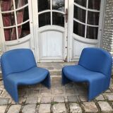 Pair of "Alki" armchairs by Giancarlo Piretti, Castelli edition, distributed by Artifot, circa 1970