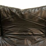 Maralunga 3-Seat Sofa in black leather by Vico Magistretti for Cassina