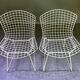 Pair of white lacquered Bertoia chairs