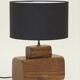 Brutalist artisanal lamp in solid wood (oak) vintage Circa 1960