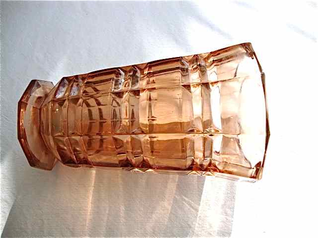 Pink vase in cut glass