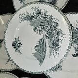 Set of eight old plates in St Amand