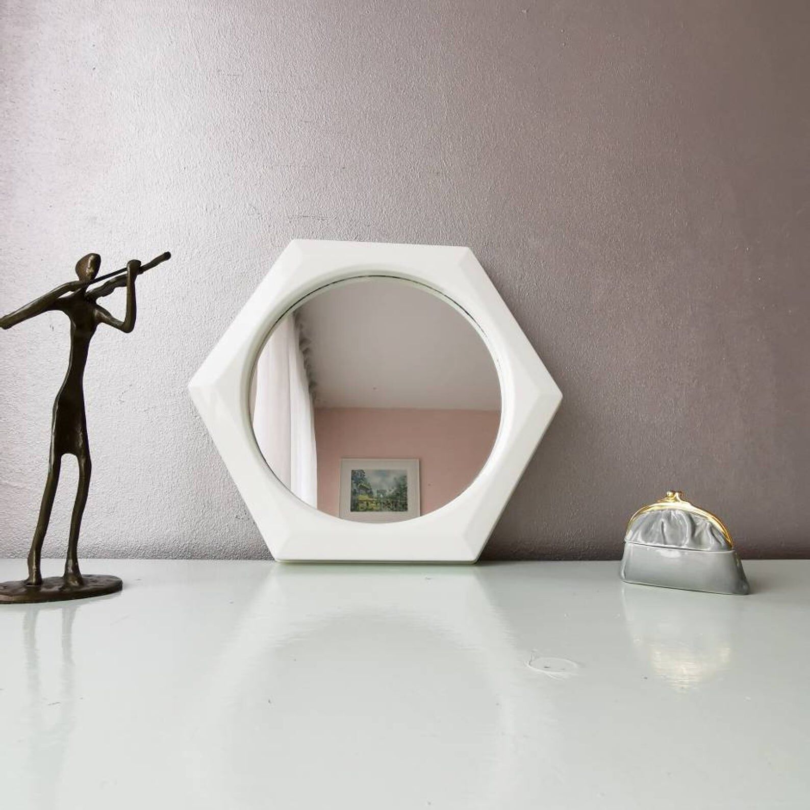 Vintage vintage plastic mirror 1980s