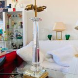 Paire de Lampes Chapman en Bronze et Cristal